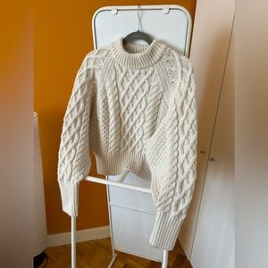 H&M Cream Cable Knit Sweater, size M
